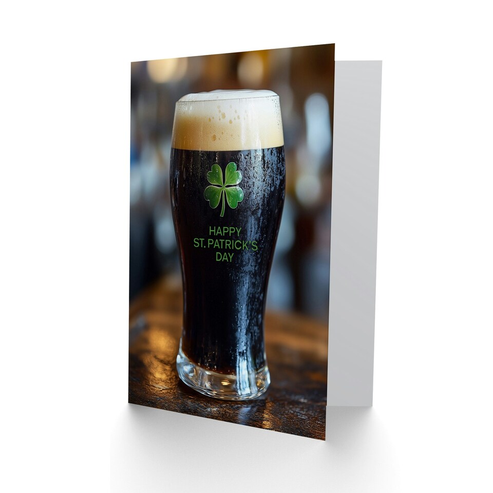 image 1 of St. Patrick's Day Card Raise A Pint Stout Blank Greeting Card