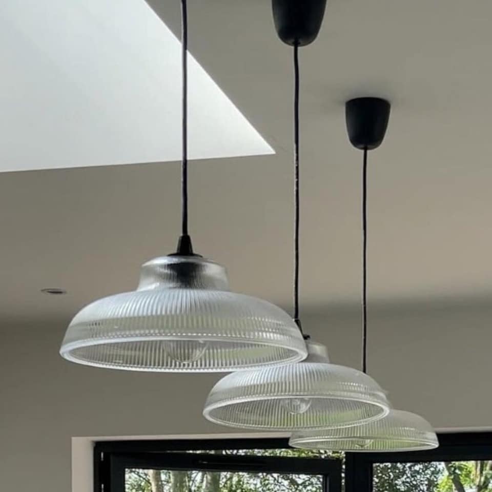 image 1 of CGC Jacinta XL Clear Ribbed Glass Extra Large Lampshade