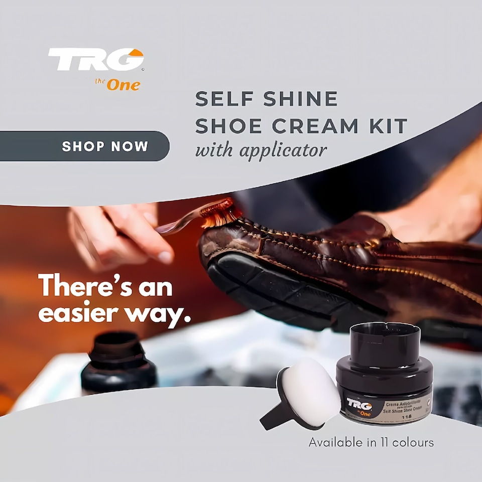 image 1 of TRG Self Shine Renovating Shoe Cream With Sponge for Instant Shine 50ml | Black | Black