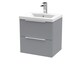 image 1 of Balterley Fluted Wall Hung 2 Drawer Vanity Basin Unit with Ceramic Basin | Grey | Satin Grey