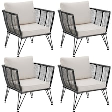Garden Chair Sundo - thick seat cushions, removable cushion covers | Grey | anthracite | 67 x 75,50 x 71 cm | 4