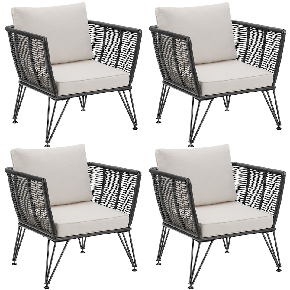 image 1 of Garden Chair Sundo - thick seat cushions, removable cushion covers | Grey | anthracite | 67 x 75,50 x 71 cm | 4