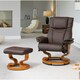 image 2 of Calhoun Swivel Recliner with Massage and Heat Brown