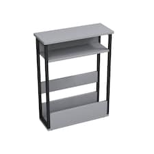 3 Tier Slim Coffee Side Table Newspaper Magazine Shelf Rack Bedside Sofa End | Grey | Grey | H-62.5cm | 1