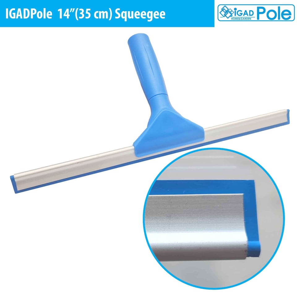 image 1 of IGADPole 14 inch(35cm) Professional Window Cleaning Set - Squeegee & Microfiber Window Scrubber