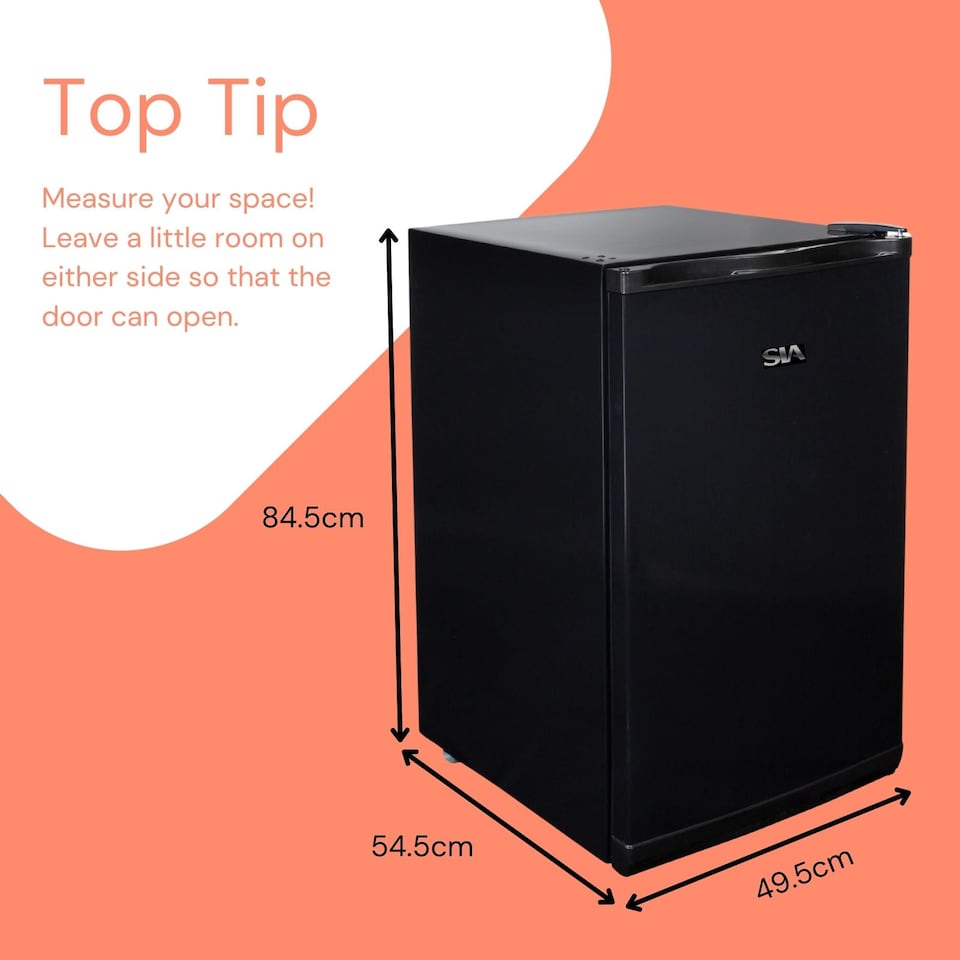 image 1 of SIA UCF50BL/E 50cm Black Freestanding Under Counter Freezer 80L