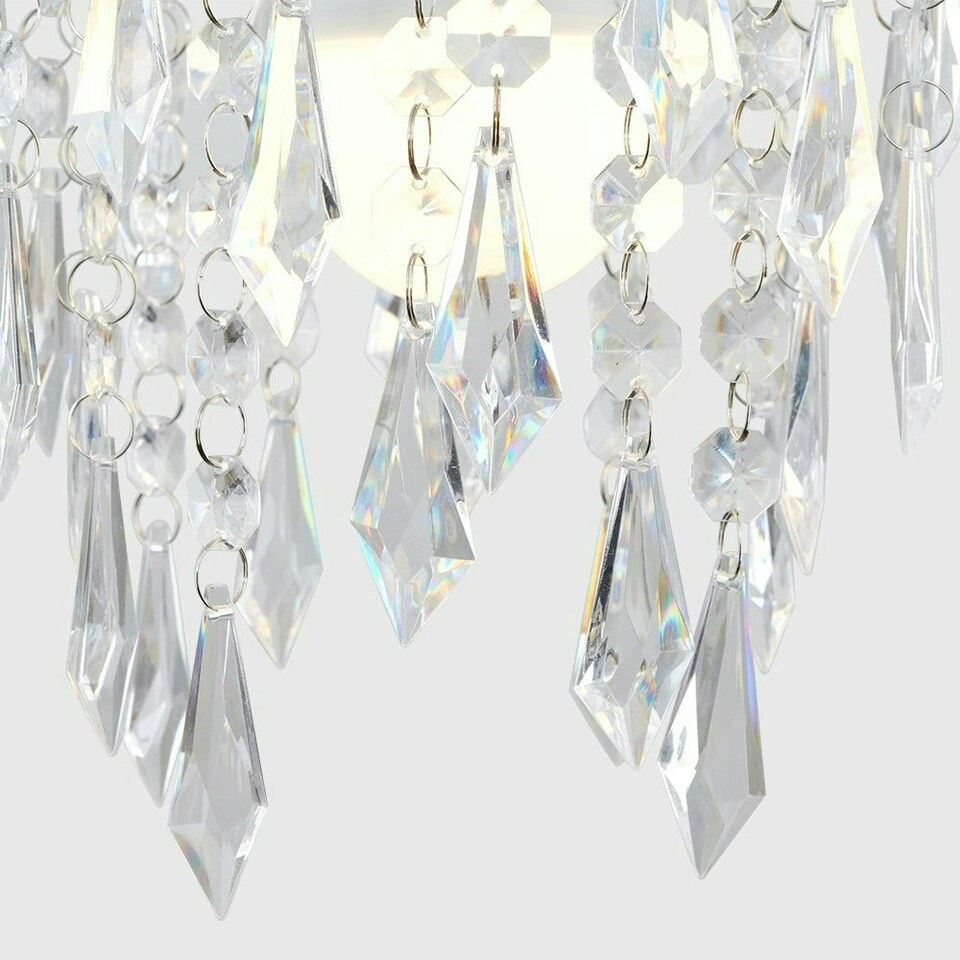 image 1 of ValueLights Silver Ceiling Pendant Shade and B22 GLS LED 10W Warm White 3000K Bulb