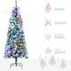 image 3 of HOMCOM 5FT Tall Prelit Pencil Slim Artificial Christmas Tree with Realistic Branches, 250 Colourful LED Lights and 408 Tips, Xmas Decoration, Green