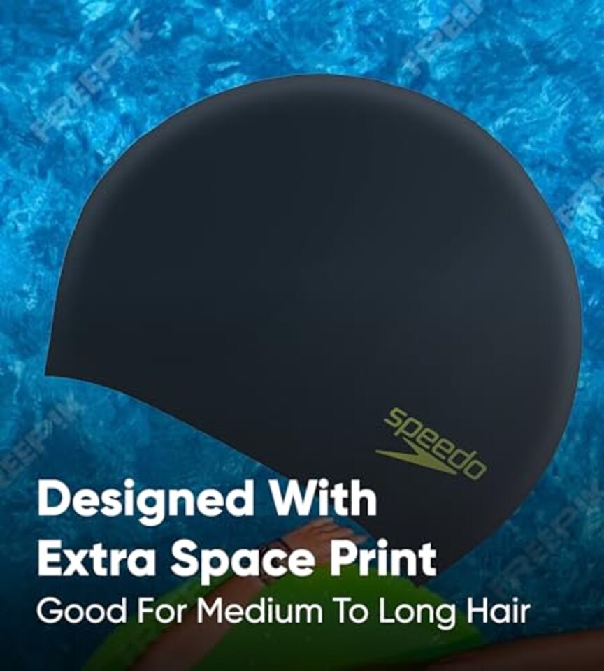 image 1 of Speedo Junior Long Hair Silicone Swim Cap