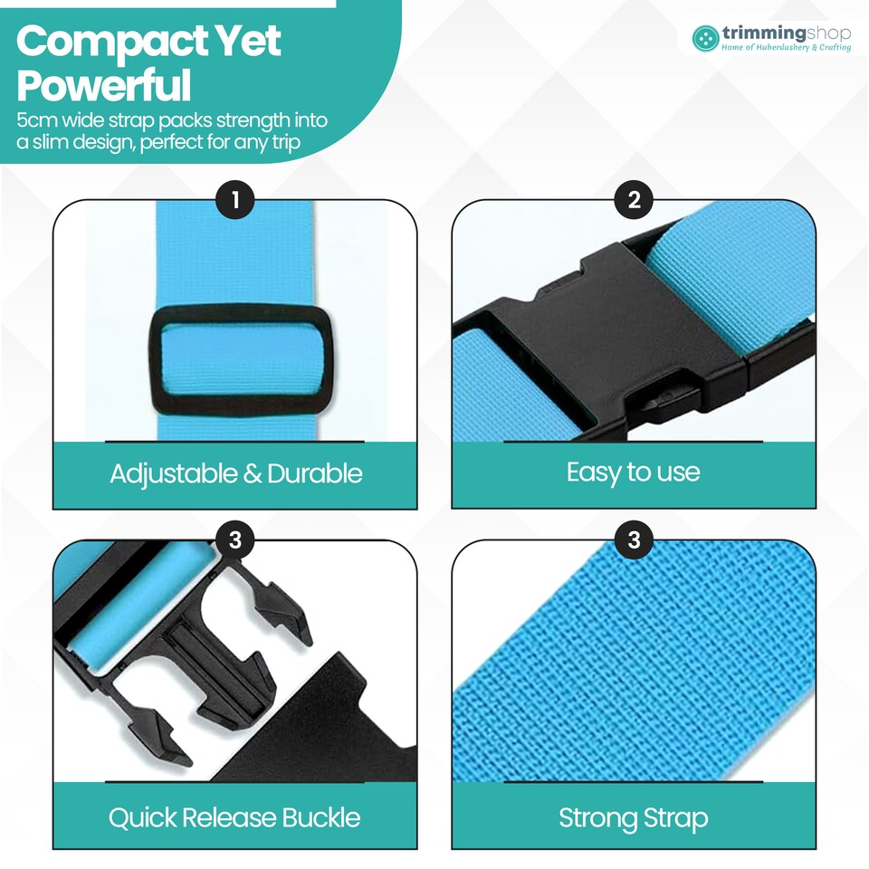 image 1 of Strong Adjustable Luggage Strap with Buckle - Pack of 4