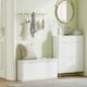 image 8 of HOMCOM Shoe Storage Bench with Cushion and Flip-Drawer White