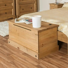 Corona Storage Trunk - Solid Pine Construction with Metal Hardware and Practical Bedroom or Living Room Storage | Brown | Antique Wax | One Size | 1