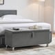 image 1 of Vida Designs Valencia Storage Ottoman Bedroom Hallway Chest Bench, Light Grey Velvet | Grey | Grey