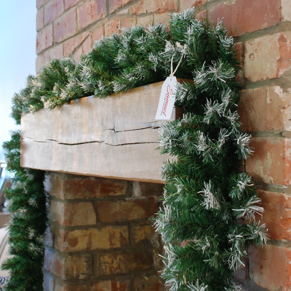 image 1 of Samuel Alexander 270cm (9ft) x 25cm Snow Tipped Green Christmas Garland Decoration Xmas garlands Decoration for Stairs, Fireplaces, Wall Door Home Decorations