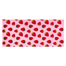 OHS Strawberry Print Microfibre Absorbent Holiday Beach Bath Towel, 71x152cm - Pink