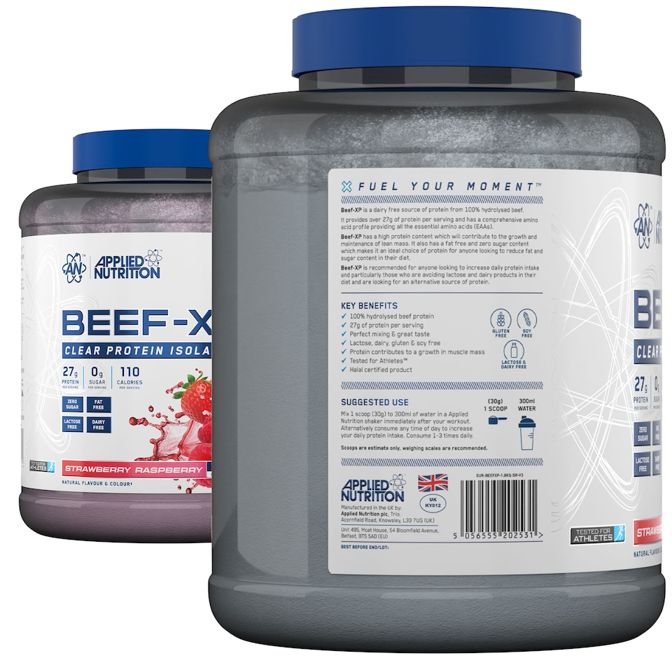 image 1 of Applied Nutrition Beef-XP Clear Protein Isolate Powder - Strawberry Raspberry - 60 Servings