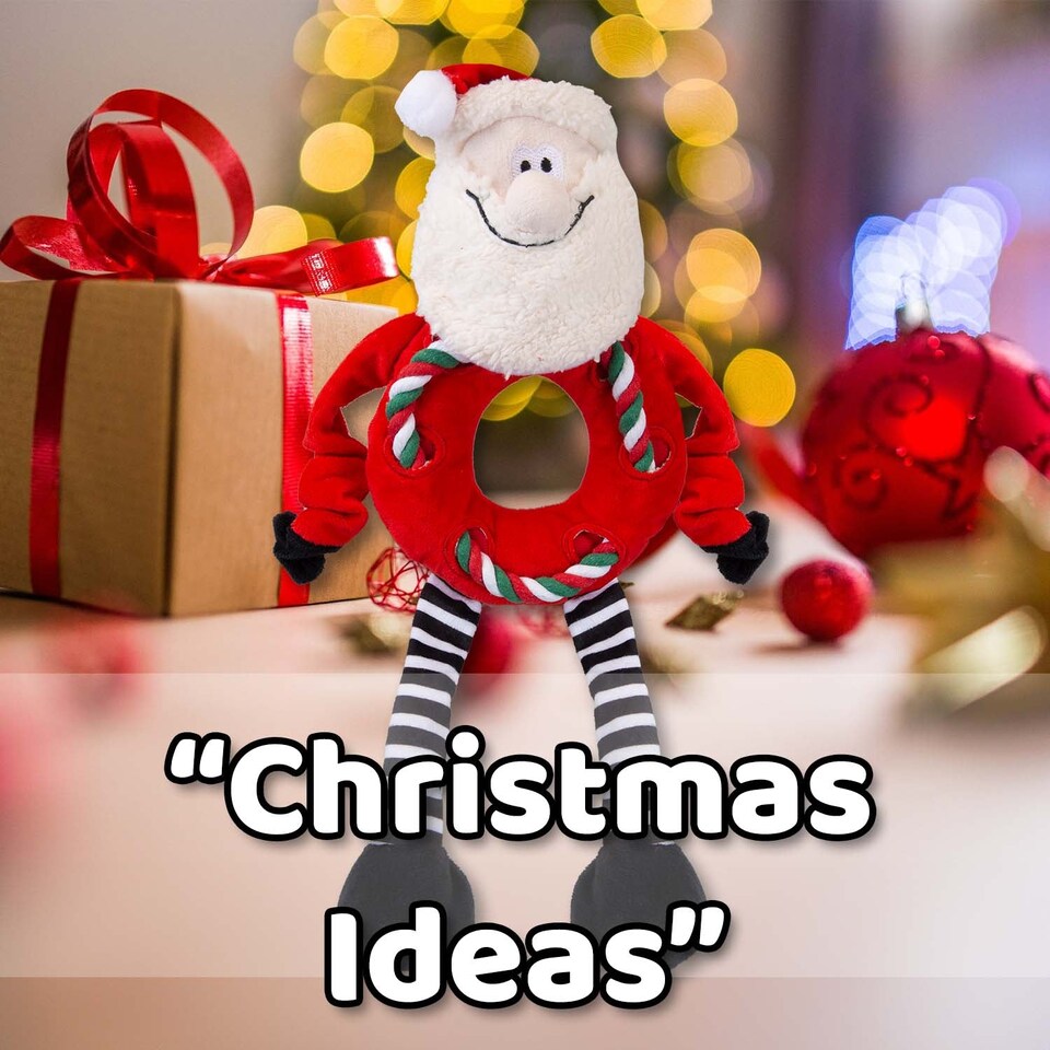 image 1 of vfm-estore Christmas Santa Pet Toy 45.5cm x 20cm Red - Festive Indoor Xmas Ornament