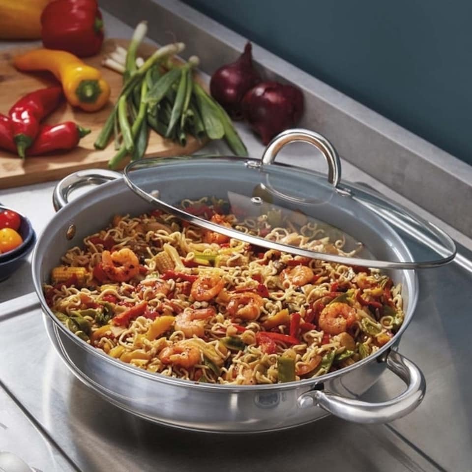 image 1 of Cooks Professional Saute Pan | Non-Stick Ceramic Coating | 4.5 Litre Capacity | Glass Lid