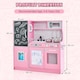 image 2 of COSTWAY Wooden Play Kitchen Kids Pretend Play Toy w/ Blackboard Phone