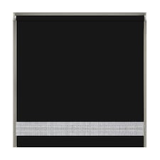 50cm Black Straight Diamante Edge Border Roller Blind Black | Black
