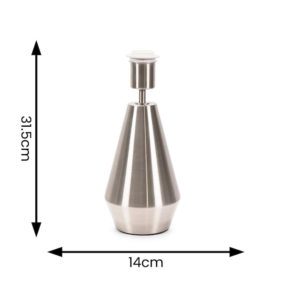 image 1 of ValueLights Jax Brushed Chrome Metal Pear Shaped Touch Table Lamp Base