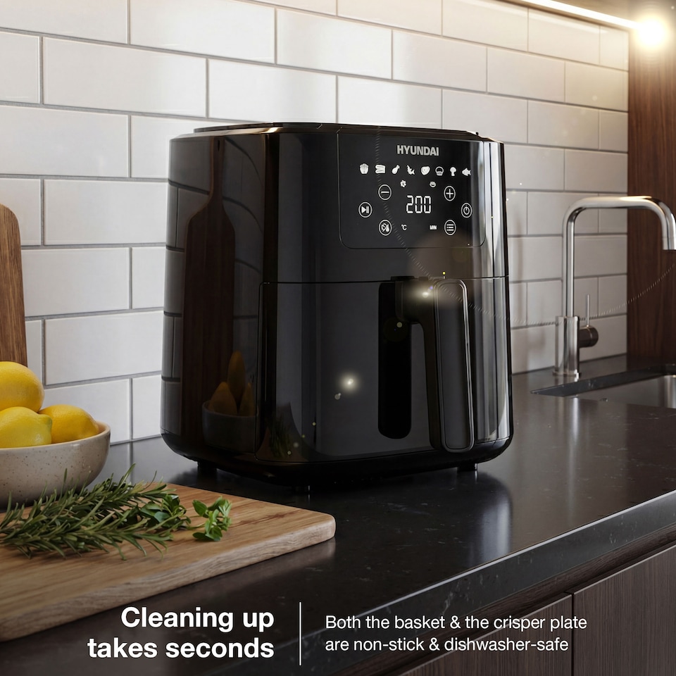 image 1 of Hyundai Digital Air Fryer 1500W 5L 8 Preset Programmes HYAF5001DB