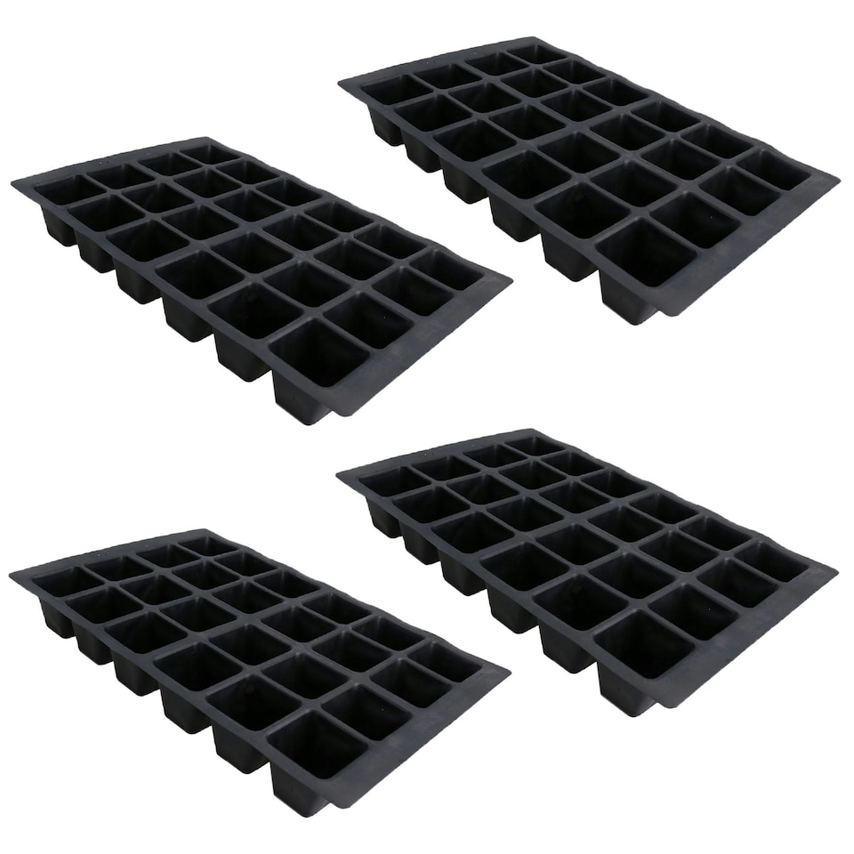 image 1 of 24 Cell Plant Trays Bedding Plant Pack Plastic Inserts Seed Tray Pots- 12 Trays Black