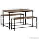 image 3 of Vida Designs Brooklyn 4 Seater Dining Set 3 Piece Table & Bench Set, Dark Wood