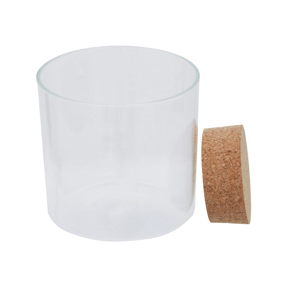 image 1 of Interiors by Premier Medium Glass Jar, Eco-Friendly Glass with Airtight Cork Lid and Chalkboard Label, Perfect for Storing Spices