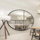 image 1 of The Fenestra - New Black XL Circular Window Metal Wall and Leaner Mirror 71" X 71" (180 x 180CM) Black