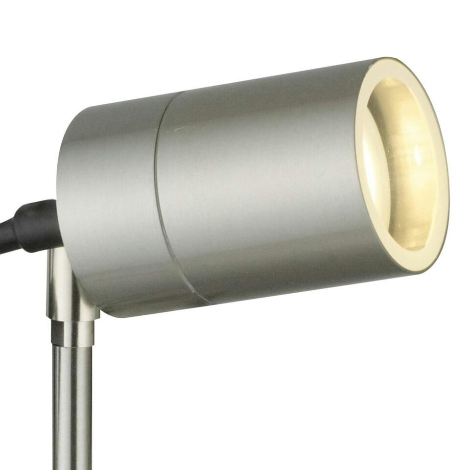 image 1 of First Choice Lighting Set of 2 Blaze Stainless Steel Outdoor Spike Lights Silver | Clear