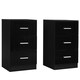 image 8 of COSTWAY 2Pcs NightStand 3-Drawer Chest Storage Dresser Black Black