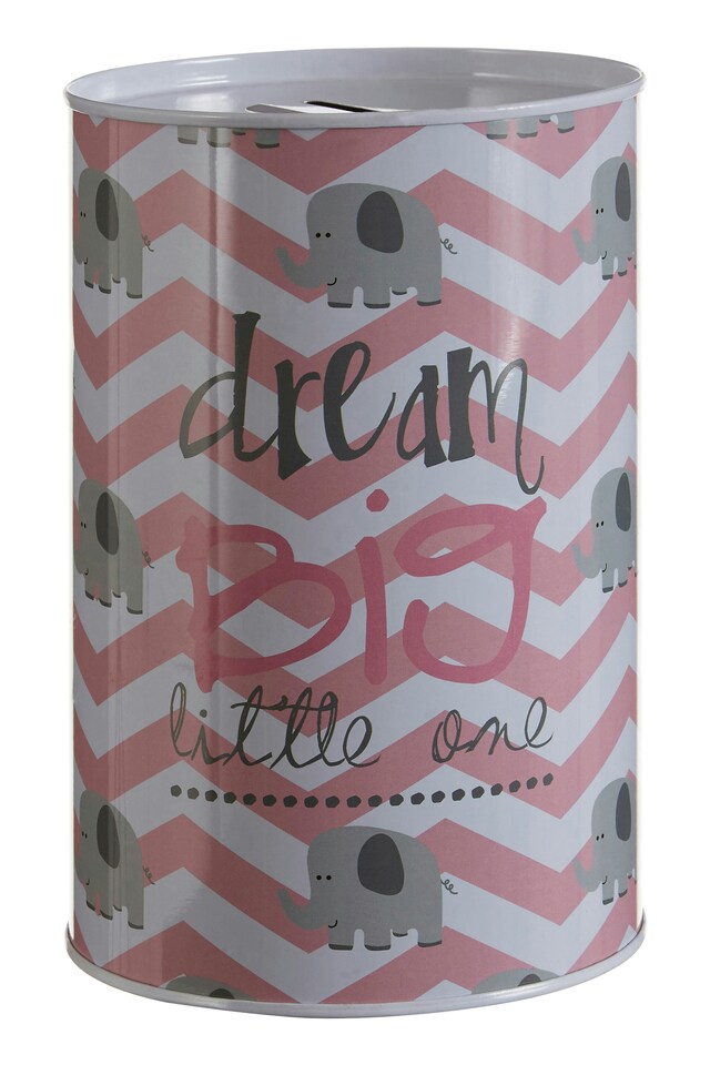 image 1 of Interiors by Premier Lightweight Large Money Tin, Durable Large Money Tin For Kids Bedroom, Secure Decorative Tin For Children | Pink