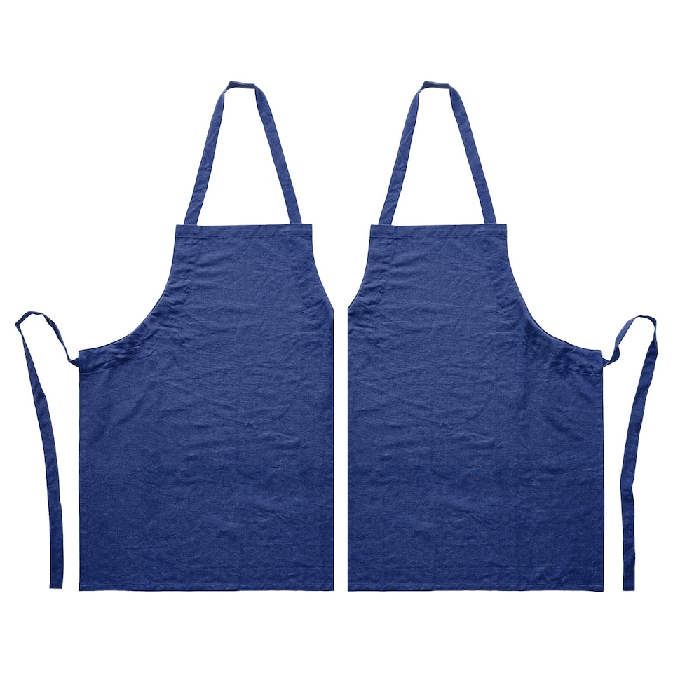 image 1 of Nicola Spring Cotton Kitchen Bib Aprons - One Size - Navy - Pack of 2