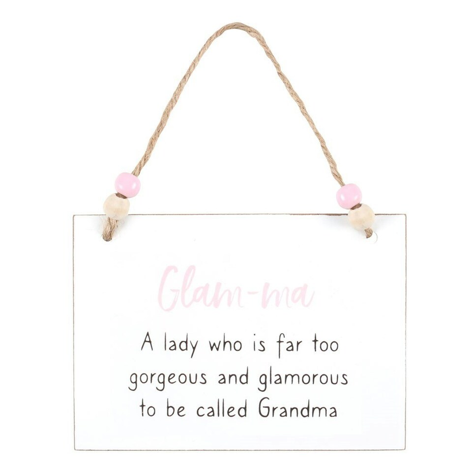 Something Different Glam-ma Hanging Sign - White/Brown/Pink - One Size