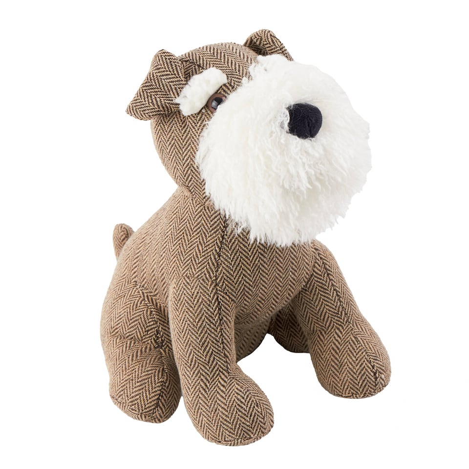 image 1 of Furn Schnauzer Dog Herringbone Door Stop | Brown | Brown | One Size | 1