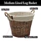 image 2 of JVL Willow Wicker Log Storage Basket with Rope Handles and Lining 50x40cm, Brown Brown