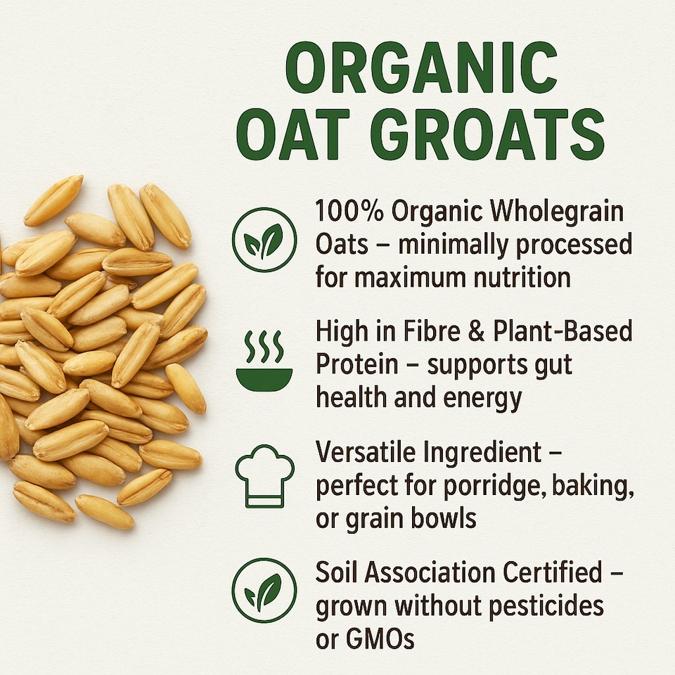 image 1 of Organic Oat Groats 500g (Sussex Wholefoods)