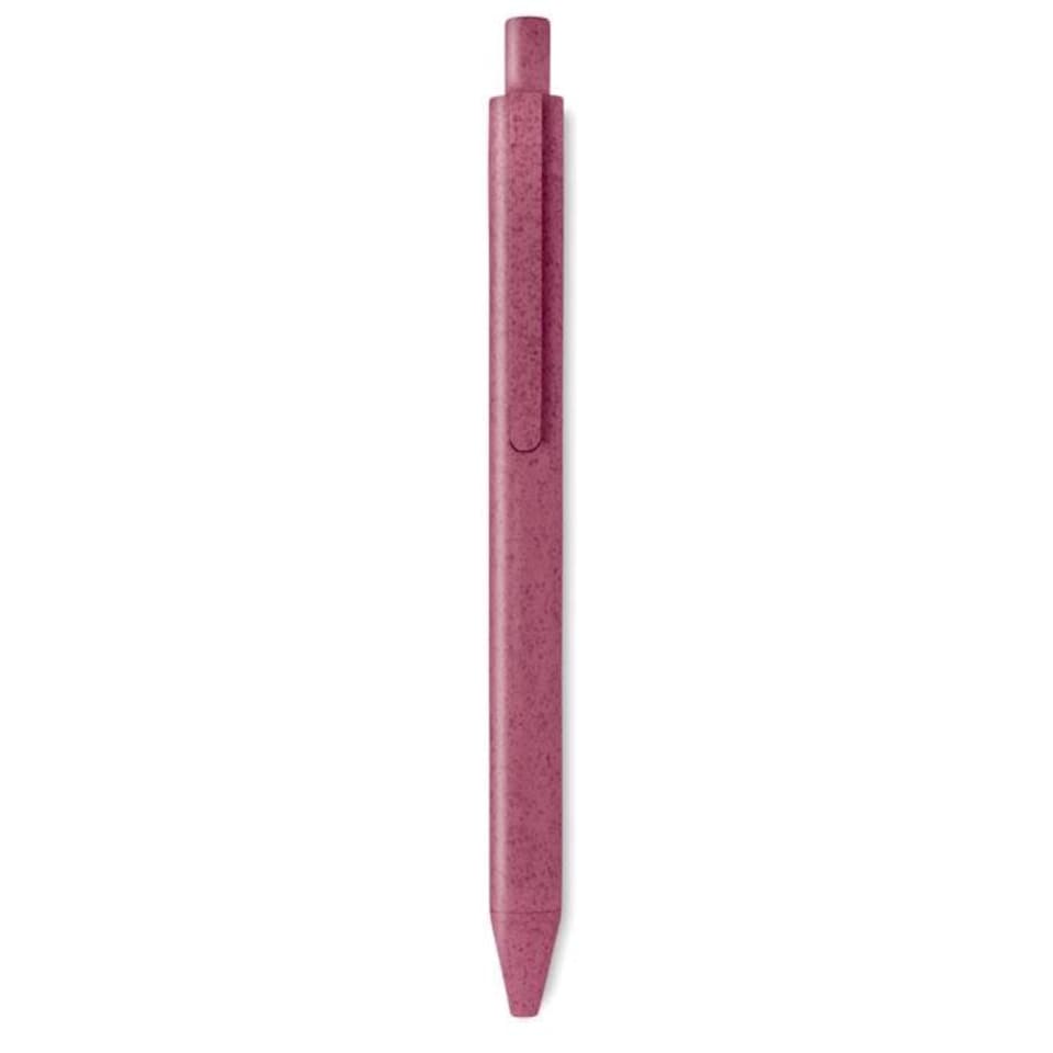 MidOcean Pecas Wheat Straw Ballpoint Pen - Red - 14cm x 1cm