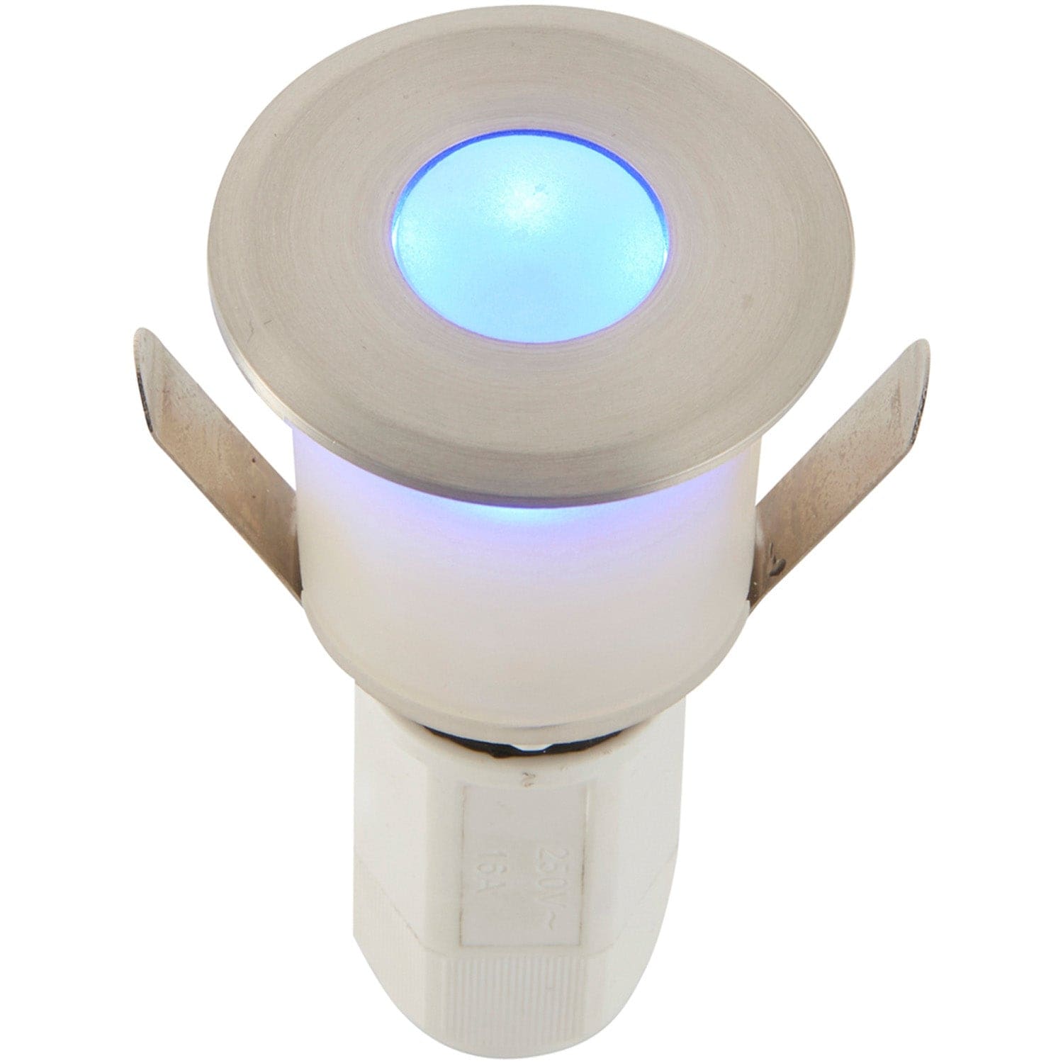 Loops Recessed Decking IP67 Guide Light - 1.2W Blue Light LED - Satin Nickel Plate in Metallics