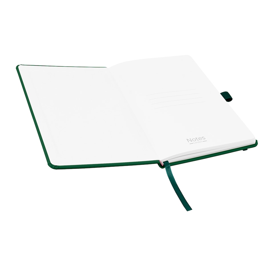 image 1 of Notes London A5 Blanco Unlined Plain Page Notebook Green