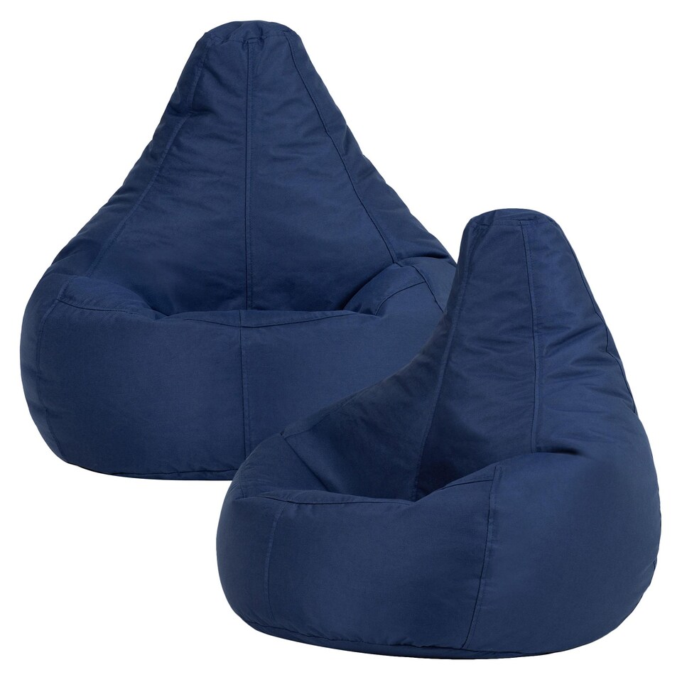 image 1 of icon Kids Recliner Beanbag Indoor and Outdoor Navy Blue Set of 2