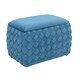 image 2 of Plumeo Velvet Storage Ottoman - Blue