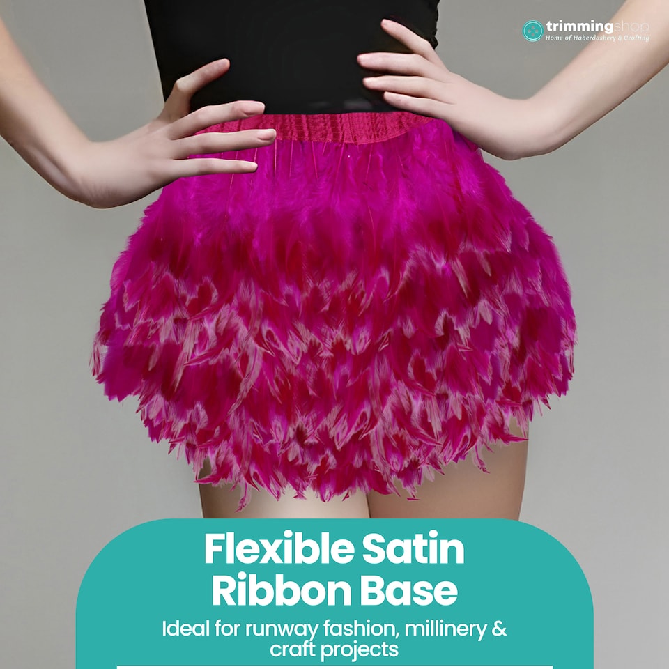 image 1 of Trimming Shop 2M Rooster Hackle Feather Fringe Trim for Creative Projects