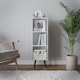 image 3 of 3-Tier Cube Display Cabinet with Scandinavian Legs | White | White & Black | 1