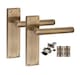 image 2 of Golden Grace 5 Pairs Victorian Straight T-Bar Door Handle on Backplate Antique Brass with 2.5" Latch & Hinges - 150mm x 40mm | Bronze