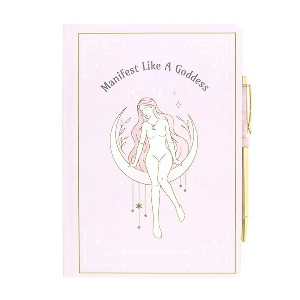 image 1 of Something Different Goddess Energy Manifestation A5 Journal Set - White/Pink - One Size