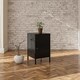 image 4 of Mission District Metal End Table with 1 Door Black | Black | Black