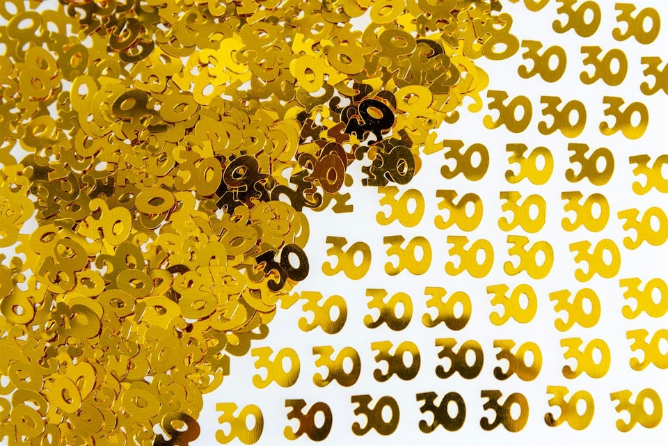 image 1 of 30th Birthday Confetti Gold 2 pack x 14 grams birthday decoration Foil Metallic 2 pack