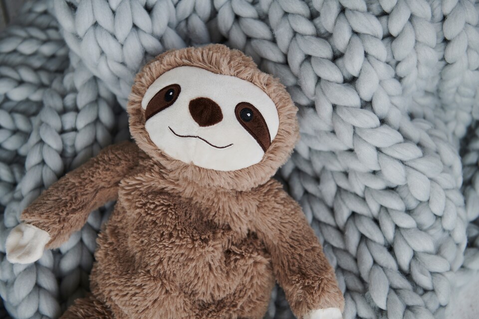 image 1 of Warmies Sloth Plush Junior Size, Fully Microwavable and Weighted Cuddly for Anxiety and Relaxation, Chill in The Freezer or Heat in Microwave, Soft Heat Pad